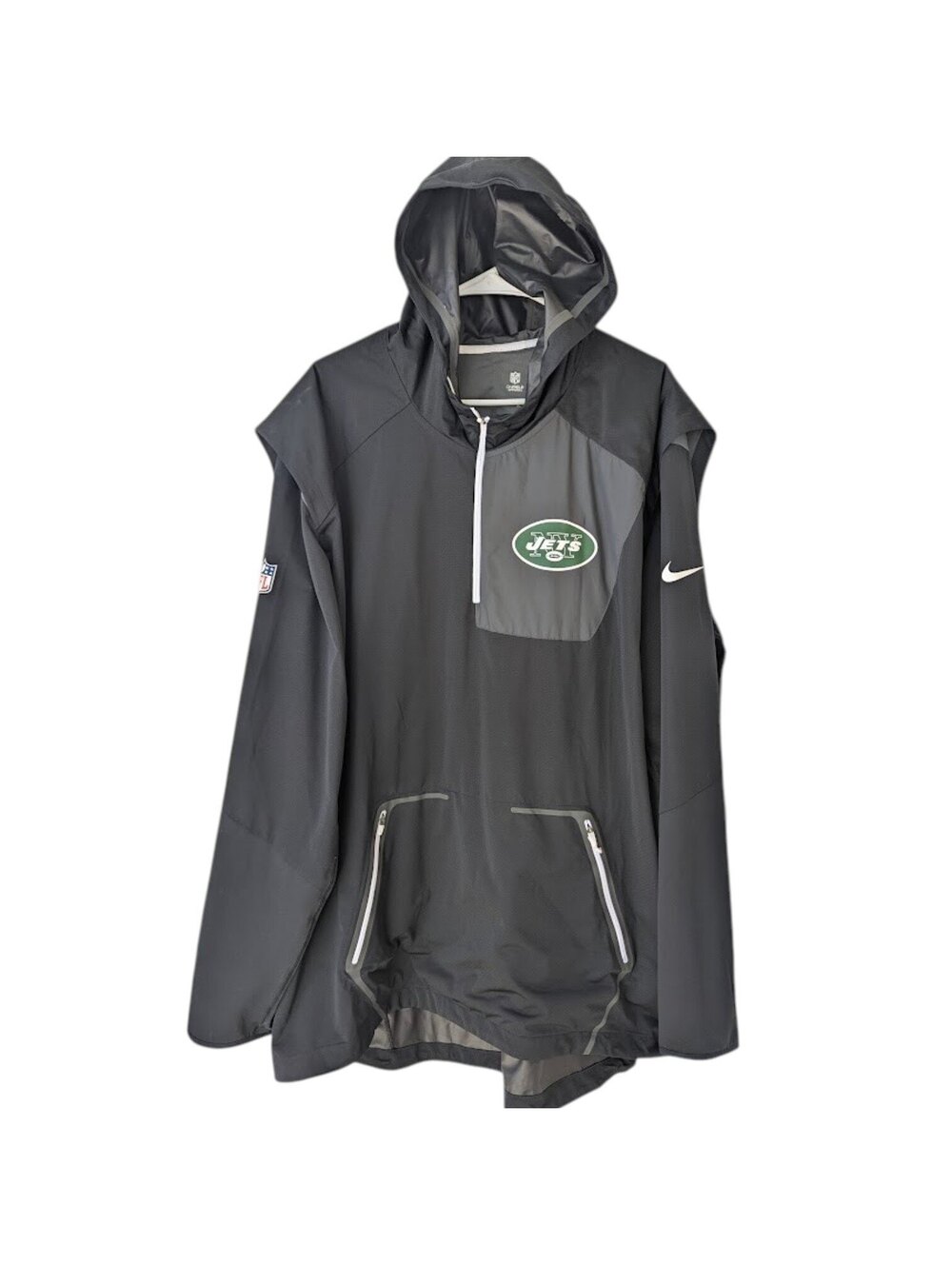 Vintage 2016 Nike NFL New York Jets Dri-Fit Quarter Zip Hooded Jacket NWOT 3XL